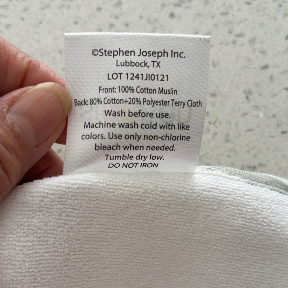 Stephen Joseph Set of 2 Cotton Muslin Washcloths Dino - Picture 8 of 11